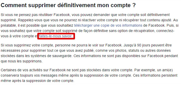 Etapes pour désactiver son compte Facebook