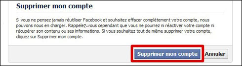 Supprimer son compte sur Facebook