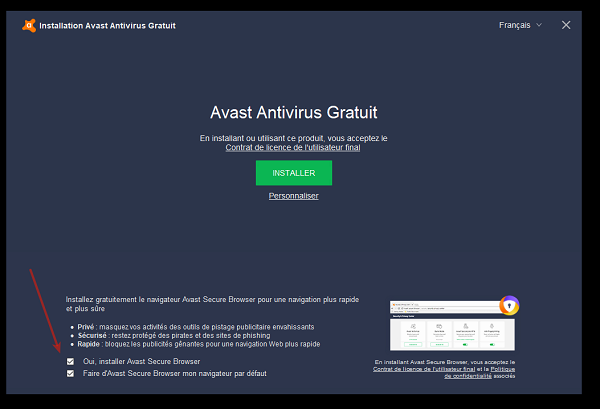 supprimer avast safezone browser